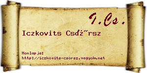 Iczkovits Csörsz névjegykártya